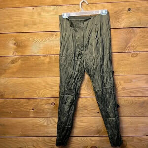 Womens preworn Jason Wu collection dress pants pockets zip up soft army green no